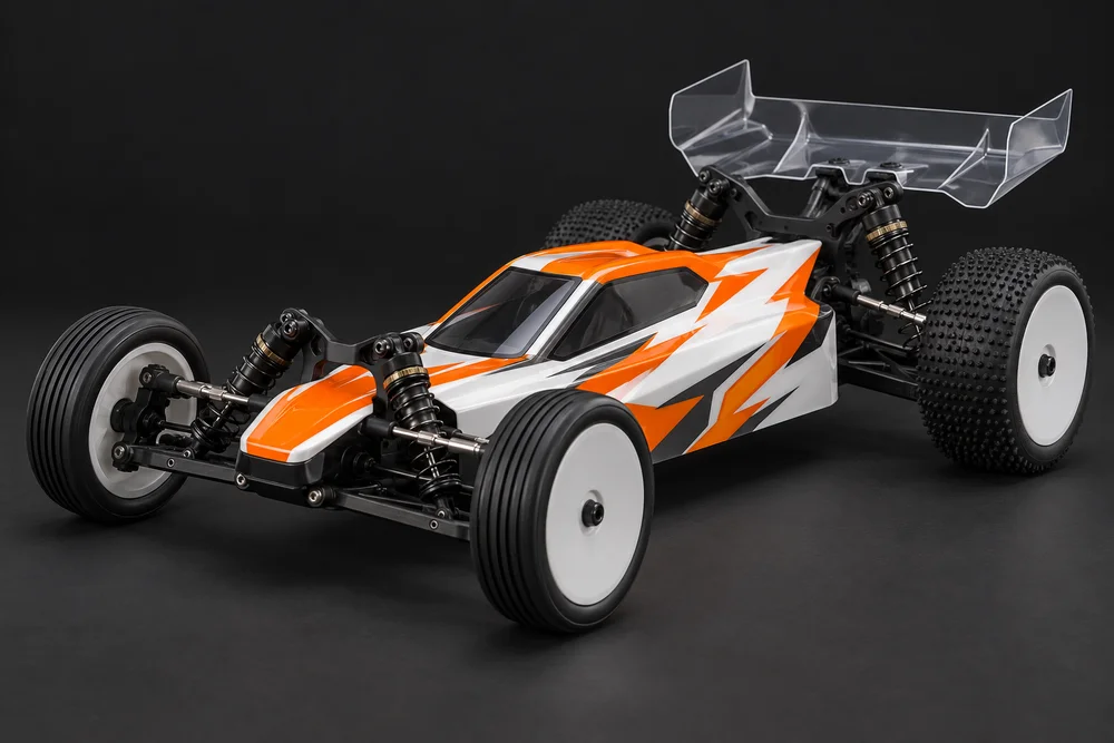 AI-generated concept of 2wd racing buggy styling for the 22-class kit, shown for design inspiration