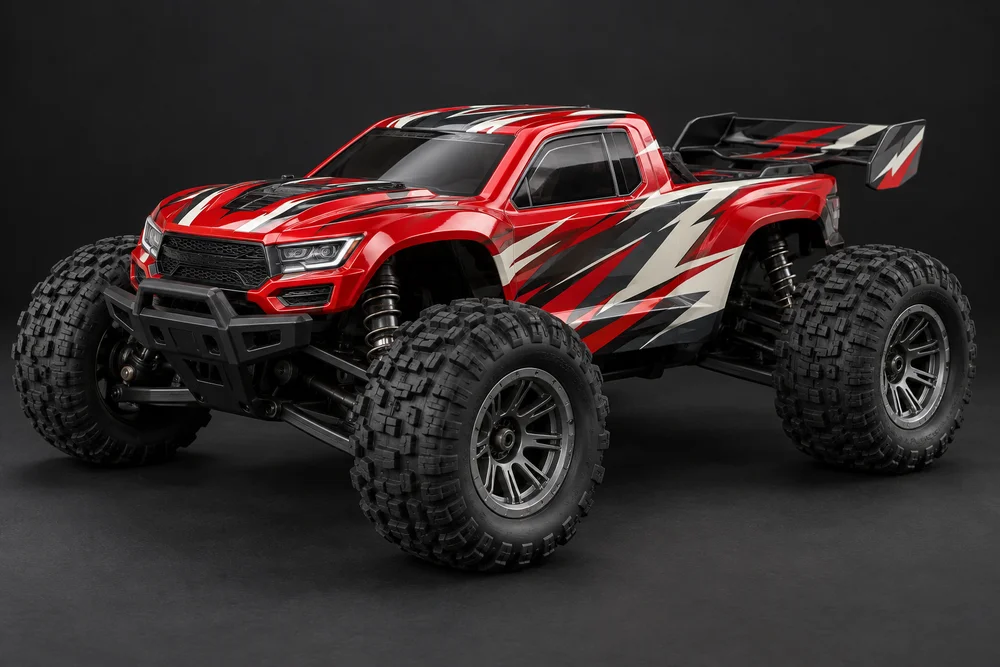 AI-generated concept of monster truck styling for the Maxx-class kit, shown for design inspiration