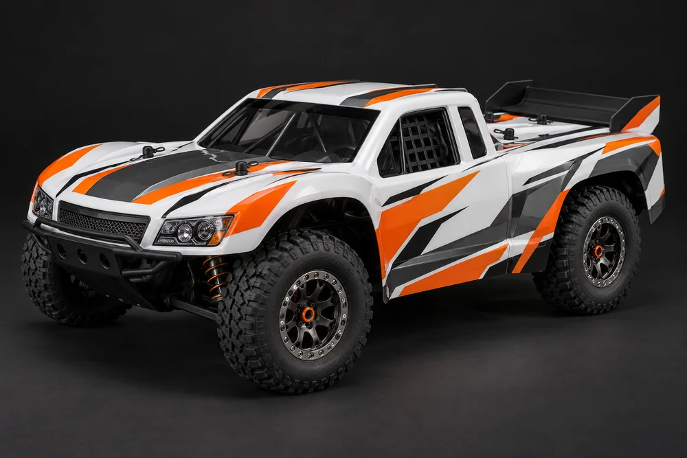 AI-generated concept of short-course truck styling for the SCT kit, shown for design inspiration