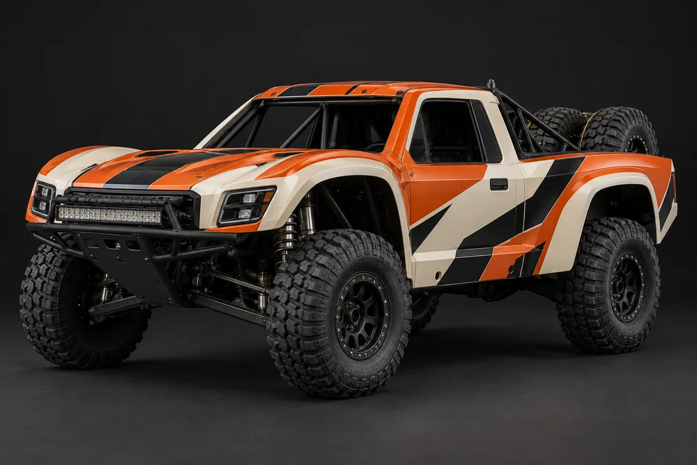 AI-generated concept of desert truck styling for the Desert truck kit, shown for design inspiration
