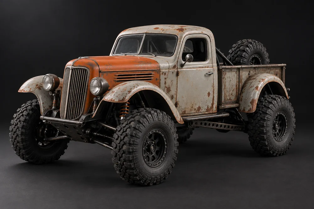 AI-generated concept of short-course truck styling for the Trophy-truck kit, shown for design inspiration