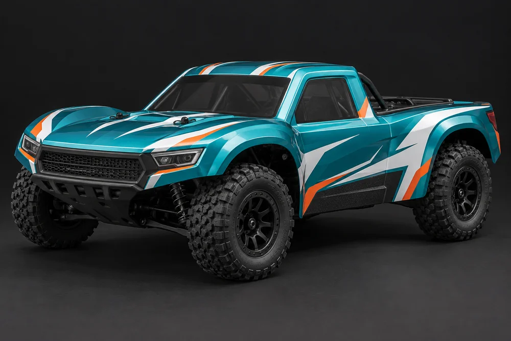 AI-generated concept of short-course truck styling for the SCT 4x4 kit, shown for design inspiration