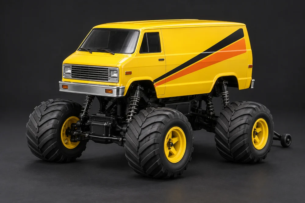 AI-generated concept of monster van styling for the Box-van kit, shown for design inspiration